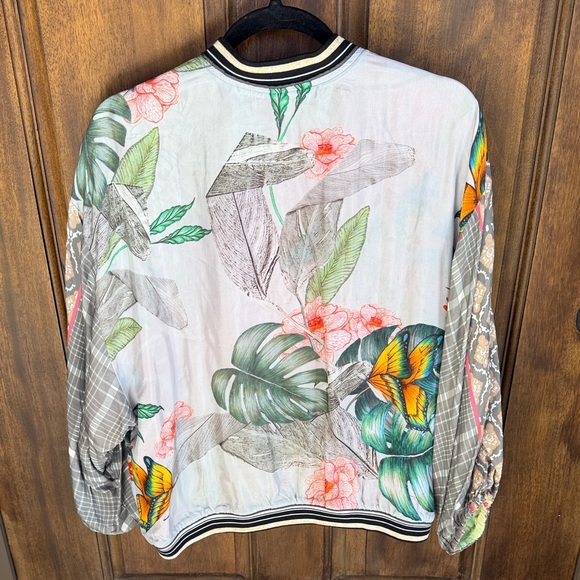 Johnny Was Multicolor Floral Reversible Bomber Jacket - Picture 3 of 5